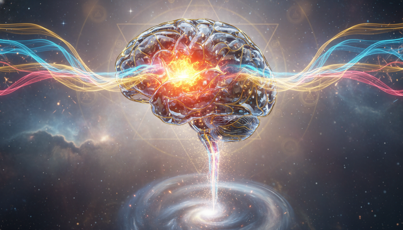 Un render 3D detallado del cerebro humano resaltando la amígdala en un tono naranja vibrante, con líneas de energía que simulan la activación del eje HPA y el torrente de hormonas hacia el cuerpo.