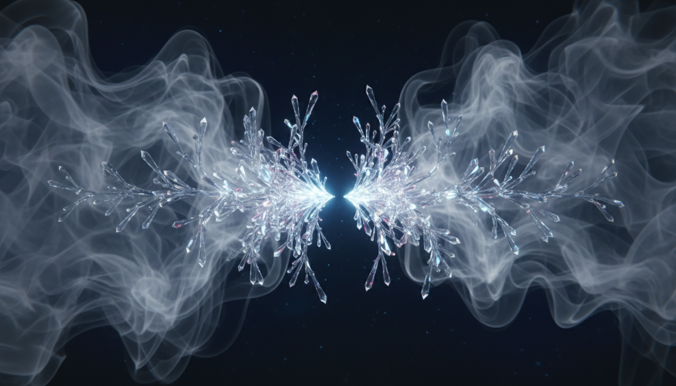 Visual representation of brain fog as grey smoke dissipating to reveal sharp, crystalline neural pathways, digital art style.