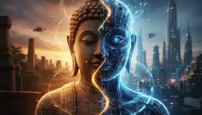 Persona utilizando un teléfono inteligente para realizar gestiones digitales en un entorno urbano.