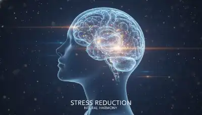 A photorealistic conceptual image representing the brain and stress reduction. A glowing, translucent 3D human brain silhouette integrated subtly with a calm, resting human face in profile. Soft blue and warm gold bioluminescent nodes show calming neural pathways. High quality, scientific yet holistic editorial style, 8k resolution.