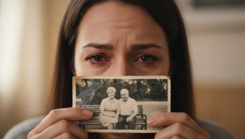 A highly emotive close-up portrait of a person holding a single printed photograph in their hands. Their face is illuminated by soft, natural light, and their eyes show a profound, visceral emotional response. The background is softly blurred to emphasize the deep limbic connection and high psychological resonance. Photorealistic, sharp focus on the eyes and the photo edges.