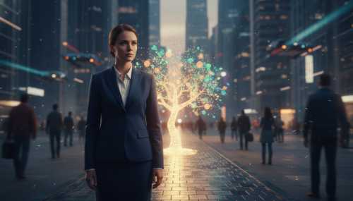 A photorealistic, cinematic shot of a focused person standing in a bustling, softly blurred modern city environment. In the foreground, specific positive elements (like a clear pathway, a subtle glowing opportunity, or vibrant nature) are sharply in focus and beautifully illuminated, visually representing the brain's Reticular Activating System filtering and highlighting valuable information.