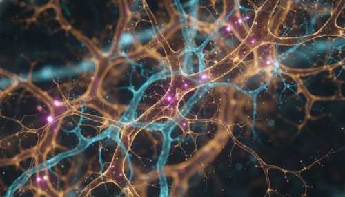 Macro fotografía hiperrealista del interior del cerebro mostrando sinapsis neuronales brillando intensamente. Las conexiones forman un patrón fractal hermoso y complejo en colores cian, dorado y magenta, simbolizando la alta entropía organizada, la transferencia máxima de información y el equilibrio entre orden y caos. Estilo visual de neurociencia avanzada.