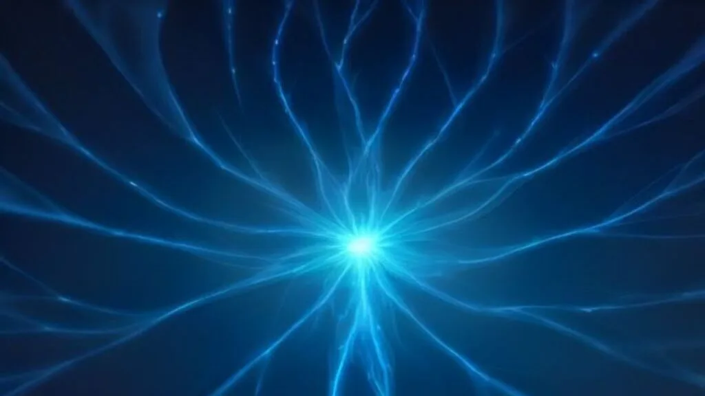 Extreme macro photography of neural-like fiber optics glowing with a soft, bioluminescent blue light, representing the intricate network of the vagus nerve. The image is clean, abstract, and scientific, focusing on the connection between biological systems.